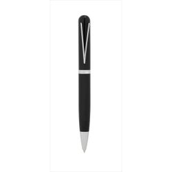Bolígrafo Acero H6027-01B Negro Bicolor Plateado