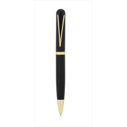 Bolígrafo Acero H6027-02B Negro Bicolor Dorado