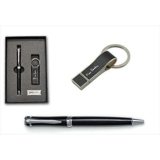 Pierre Cardin PTX09/1K Stift, zweifarbig, Stahl, Schwarz + 16 GB USB