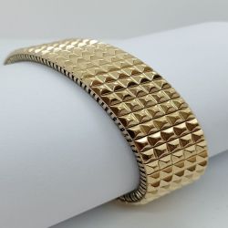Brazalete Acero Dorado Correa Diamantada 20mm RO200/38/5366