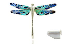 Broche Plata Arior Libélula Mosaico Azul 4,5x6,1cm 1030956EPB