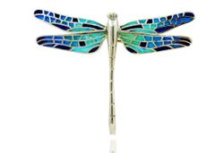 Broche Plata Arior Libélula Mosaico Azul 4,5x6,1cm 1030956EPG