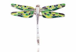 Broche Plata Arior Libélula Mosaico Verde 4,5x6,1cm 1030957EPG