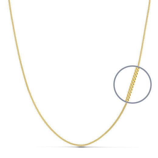 18kts gouden Barbada ketting lengte 60cm breedte 0,8 mm 11004060