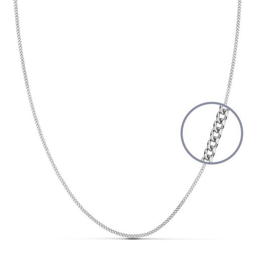 18kts witgouden Barbada ketting lengte 45 cm breedte 1 mm 24004245