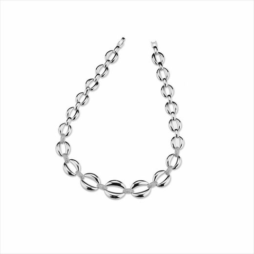 Chaîne en bronze 40+5 cm Sovrani J9713, maillons en laiton plaqué argent
