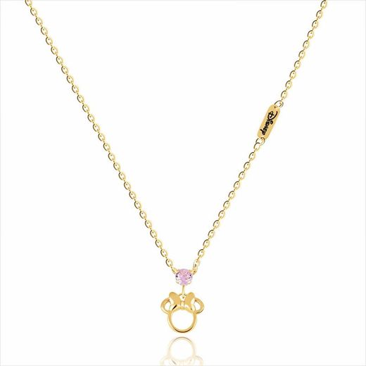 Disney 18 karat guldkæde/vedhæng 18K0007C Minnie Pink Sapphire