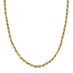 Cadena Cordon Bicolor Oro 18kts Largo 45cm Ancho 3mm 26000932