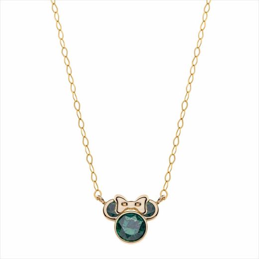 Cadena Disney Or 9kts 9K0022C Minnie Circonites Verd Fosc