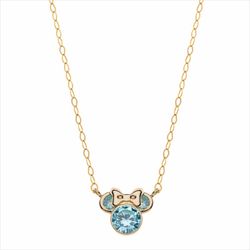 Cadena Disney Oro 9kts 9K0029C Minnie Circonitas Turquesa