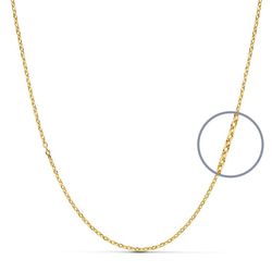 Catena forzata cava in oro 18 kt Lunghezza 50 cm Larghezza 1,2 mm 26004850