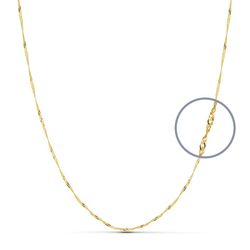 Cadena Oro 18kts 11005540 Eslabón Singapur 40cm x 1,00mm