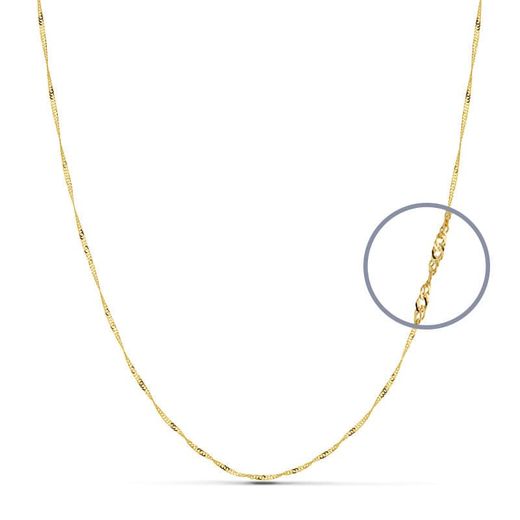 Cadena Oro 18kts 11005540 Eslabón Singapur 40cm x 1,00mm