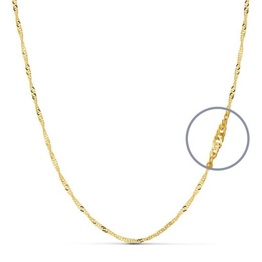 Cadena Oro 18kts 11005960 Eslabón Singapur 60cm x 2,00mm
