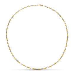 Cadena Oro Bicolor 18kts 07000560 Maciza 60cm x 1.50mm