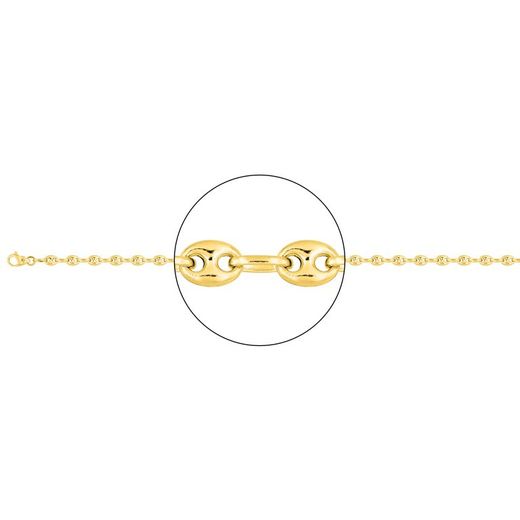 Cadena Oro 18kts Argyor MRM (18)2366-50 Grano De Café Hueca En Brillo