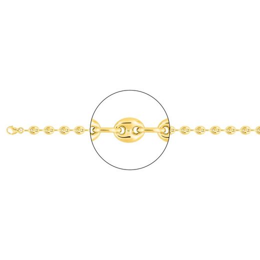 Cadena Oro 18kts Argyor MRM (18)2380-50 Grano De Café Hueca En Brillo