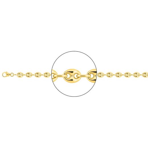 Cadena Oro 18kts Argyor MRM (18)2385-45 Grano De Café Hueca En Brillo