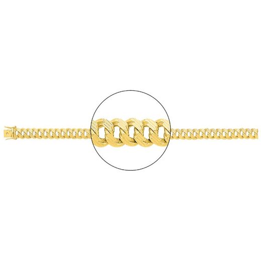 Cadena Oro 18kts Argyor MRM (18)502.8-50 Gourmette Lapidada En Brillo