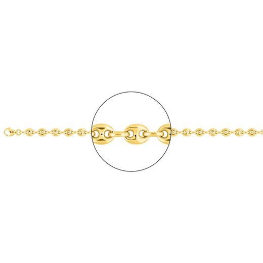 Cadena Oro 18kts Argyor MRM (18)550-45 Grano De Café En Brillo