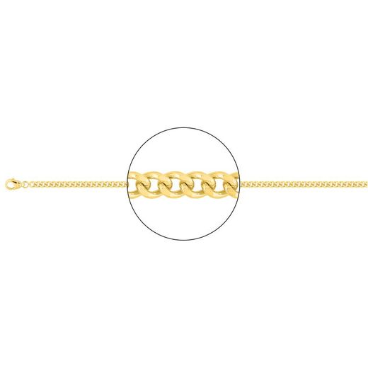 Cadena Oro 18kts Argyor MRM (18)G100-60 Gourmette Diamantada En Brillo