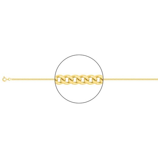Cadena Oro 18kts Argyor MRM (18)G65-60 Gourmette Diamantada En Brillo