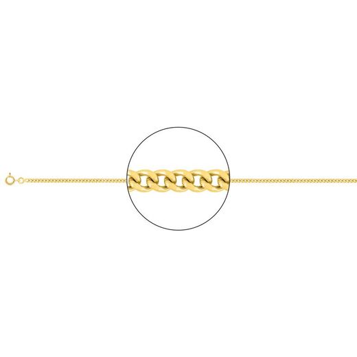 Cadena Oro 18kts Argyor MRM (18)G70-40 Gourmette Diamantada En Brillo