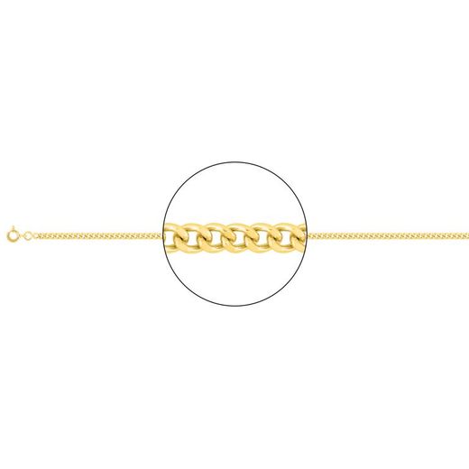 Cadena Oro 18kts Argyor MRM (18)G80-50 Gourmette Diamantada En Brillo