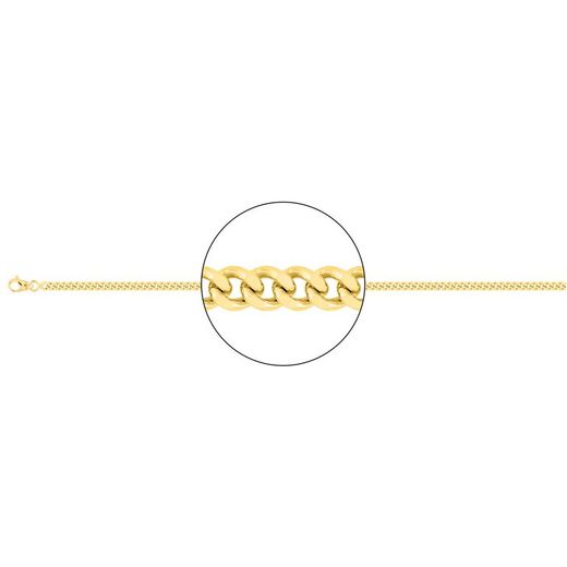 Cadena Oro 18kts Argyor MRM (18)G90-50 Gourmette Diamantada En Brillo
