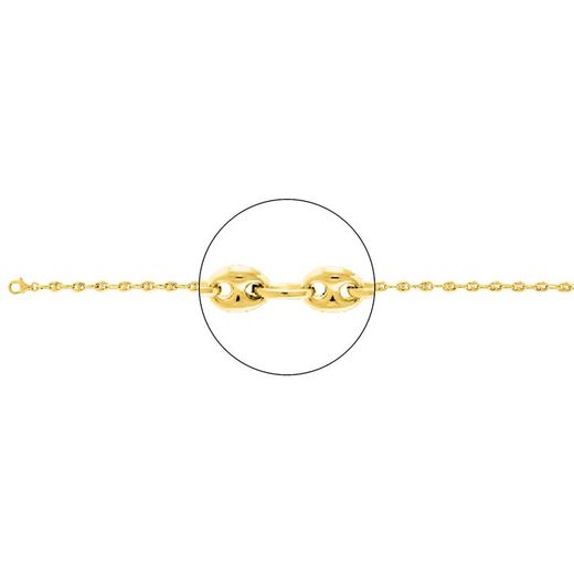 Cadena Oro 9kts Argyor MRM (9)610001.1 Grano De Café En Brillo