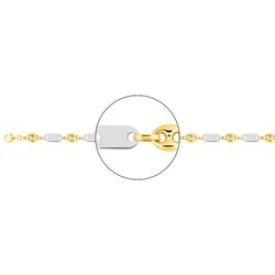 Cadena Oro Bicolor Blanco 18kts Argyor MRM (18)2205.6G-50 Grano De Café Hueca En Brillo