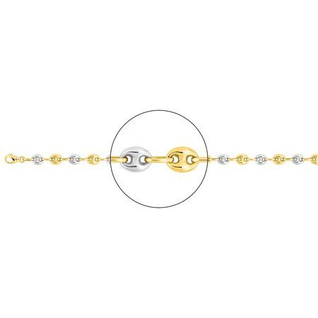 Cadena Oro Bicolor Blanco 18kts Argyor MRM (18)525G-40 Grano De Café Hueca En Brillo