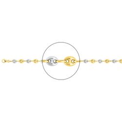 Cadena Oro Bicolor Blanco 18kts Argyor MRM (18)525G-60 Grano De Café Hueca En Brillo