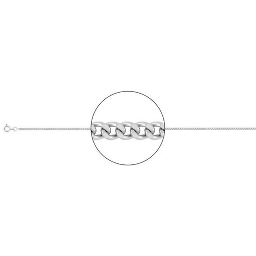 Cadena Oro Blanco 18kts Argyor MRM (18)G55GR-60 Gourmette Diamantada En Brillo