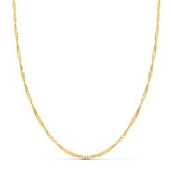 Cadena Singapur Hueca Oro 18kts Largo 45cm Ancho 2mm 20006545