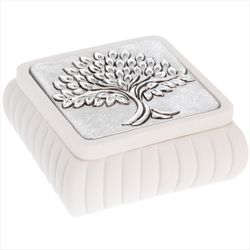 Caja Cuadrada 8x8x4cm 2160-02P Tapa Detalle Árbol Espiga