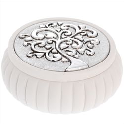 Caja Redonda 11.5x4.5cm 2160-03G Tapa Detalle Árbol Corazones