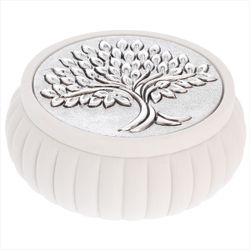 Caja Redonda 11.5x4.5cm 2160-04G Tapa Detalle Árbol Espiga