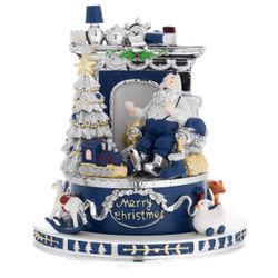Carrusel Cerámica 16x19cm N8602-12BL Santa Sentado Azul