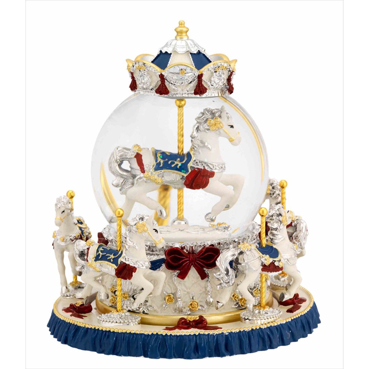 Carrusel Cerámica 19cm N8602-10BL Caballos Azules