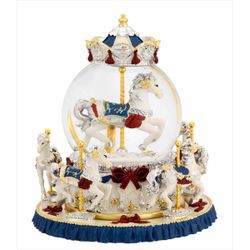 Carrusel Cerámica 19cm N8602-10BL Caballos Azules