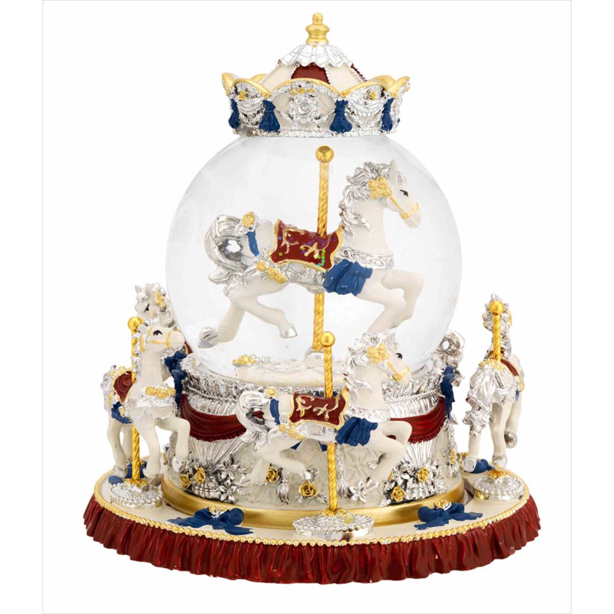 Carrusel Cerámica 19cm N8602-10RO Caballos Rojos