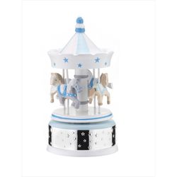 Musical Carousel Sky Blue Horses 21089C Stars