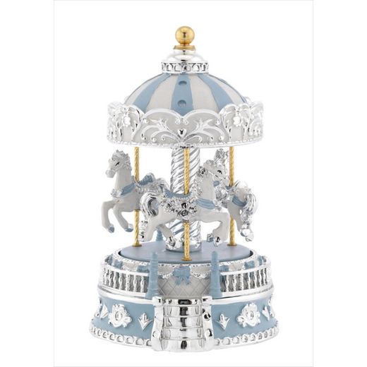 Carrousel Musical Caballitos Celeste B4205-01C 19cm