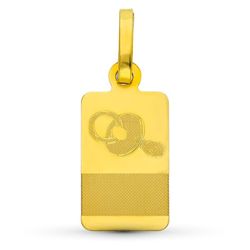 Chapa Chupete Oro 18kts 16x8mm Bebe 16067