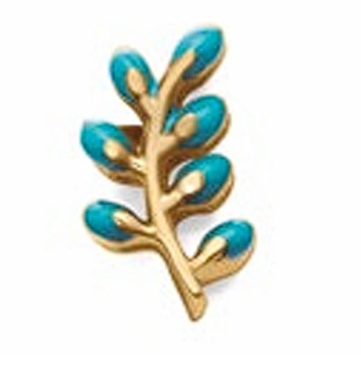 Viceroy Gold Steel Charm 14265M01012 Enameled Plant