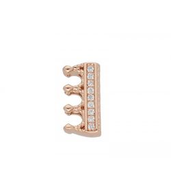 Berloque Liska LM54-R em aço rosa com coroa de zircônia para mulheres