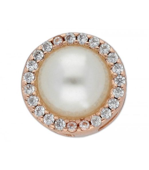 Liska LM56-R Pink Steel Charm for Women with Pearl and Zirconia