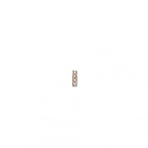 Golden Silver Charm Sovrani J001I Letter I With Zircons