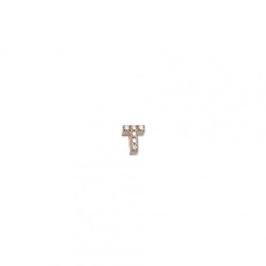 Charm Plata Daurada Sovrani J001T Lletra T Amb Circonites
